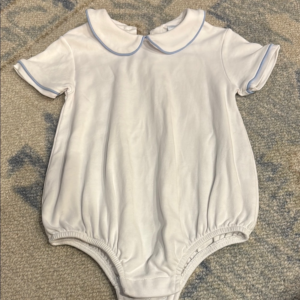 Little English Classic White Baby bubble with Blue Trim